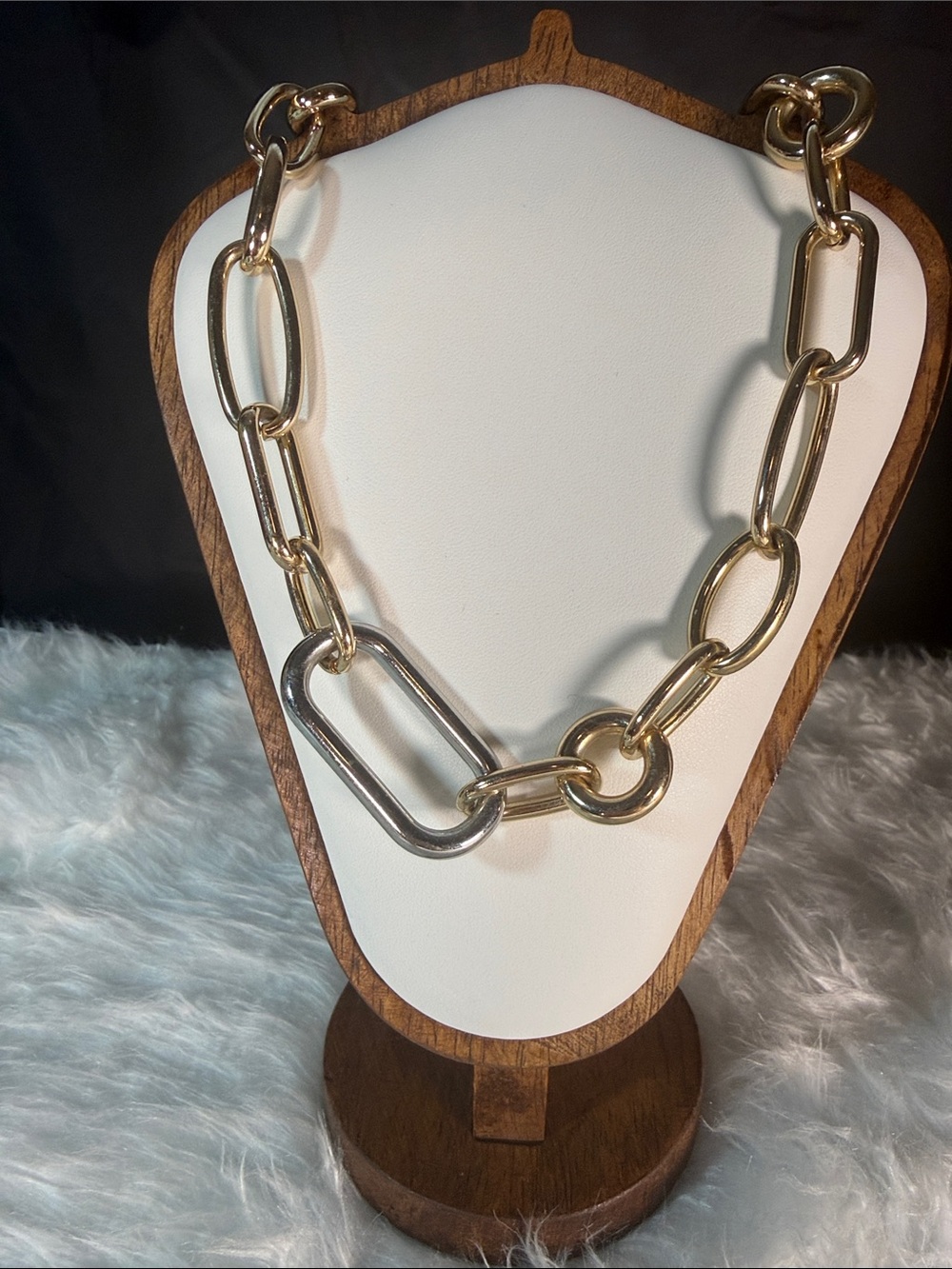 Express Gold-Tone Mixed Link Necklace